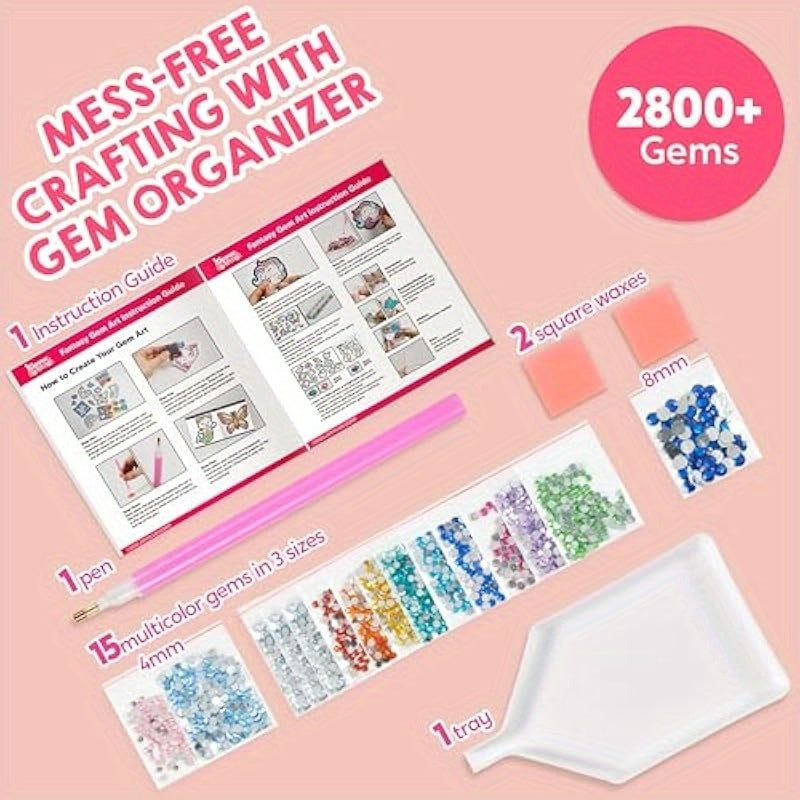 Klever Kits 16 Projects Gem Painting Diamond Gem Painting Kit with 5D Gem Arts and Crafts for Girls Ages 6-12 Gem Craft Activities Kits Premium Art Gift Ideas for Girls Ages 6 7 8+