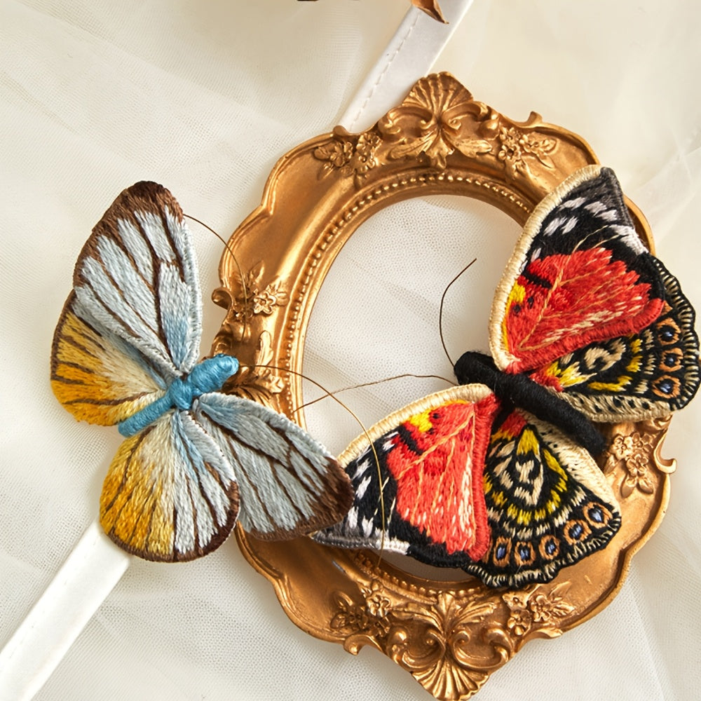 4D DIY Embroidery Butterfly Kit | Mixed Color, Easy-to-Use, Handmade Craft Gift for Family and Friends - All Seasons Fabric Brooch Pin Set