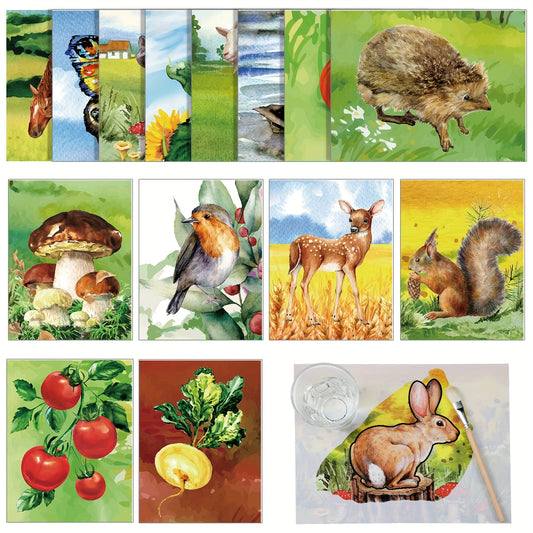 20pcs Dementia Activities For Seniors Dementia Products For Elderly Paint With Water Books For Adults Reusable Water Painting Painting Brush Paint Set Drawing Gifts