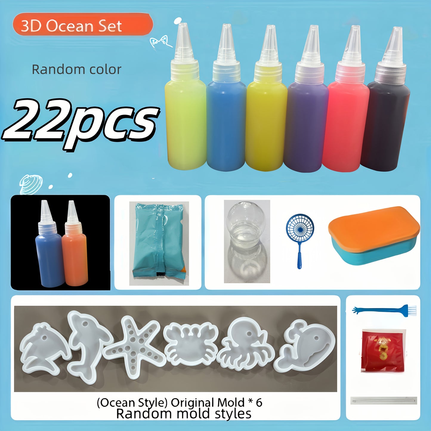 A Total Of 22 Material Packs, Including Storage Boxes, Magical Water Elf Toy Sets, DIY Handmade Material Packs, And A Combination Set Of Various Cartoon Molds To Choose From