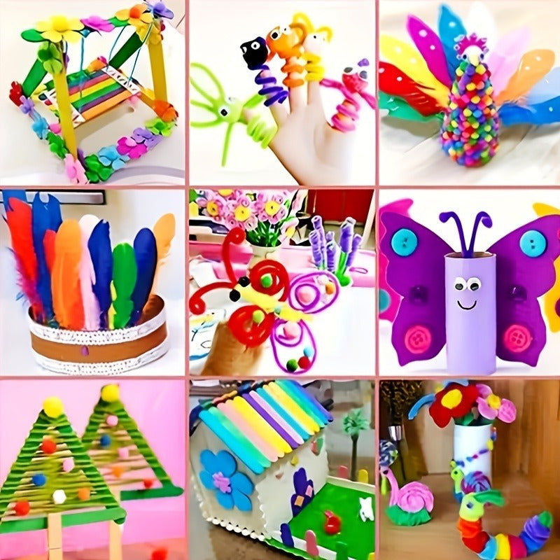 [Creative DIY Craft] Colorful Creative DIY Craft Kit | Educational Playset with Twisted Rope, Polyester Fiber | Perfect for Christmas and Birthday Gifts