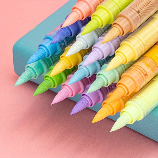 1 Set of 24 Vibrant Colors Soft-Tip Free Press Painting Doodle Overlay Pen - Waterproof, Non-Toxic, and Perfect for Stone, Glass, Ceramic, Easter Eggs, Metal, and Wood
