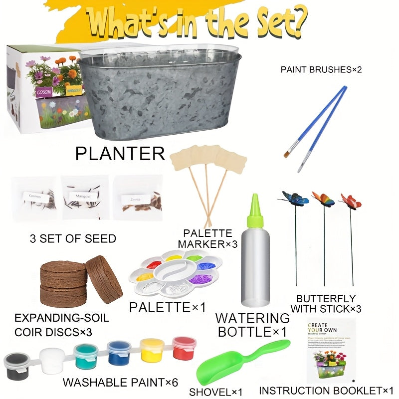 Children'S Herbal Planting Horticulture Set - Horticultural Plants And Painting Set - Suitable For Boys And Girls Aged 4 To 10, Handmade Art Gifts And Party Packages