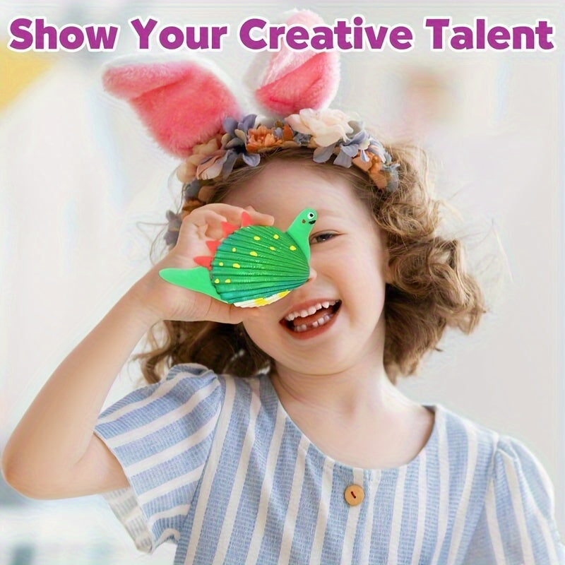 [Creative | DIY] pigipigi Sea Shell Painting Kit | Creative DIY Art Supplies for Kids | Art Craft Toy Gift for Toddler Boy Girl Ages 4 5 6 7 8 9 10 11 12 Year Old - Birthday Christmas Easter Party Game Activities