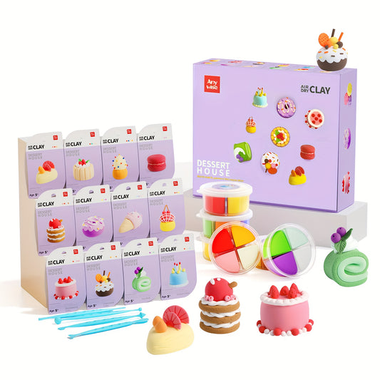 [Magic Air Dry Clay] 48 Colors Air Dry Clay Set, DIY Magic Clay | Super Light Modeling Clay, Individually Packaged 12 Boxes, Comes with Accessories, Tools and Tutorial, Easter Slime Fun for Kids