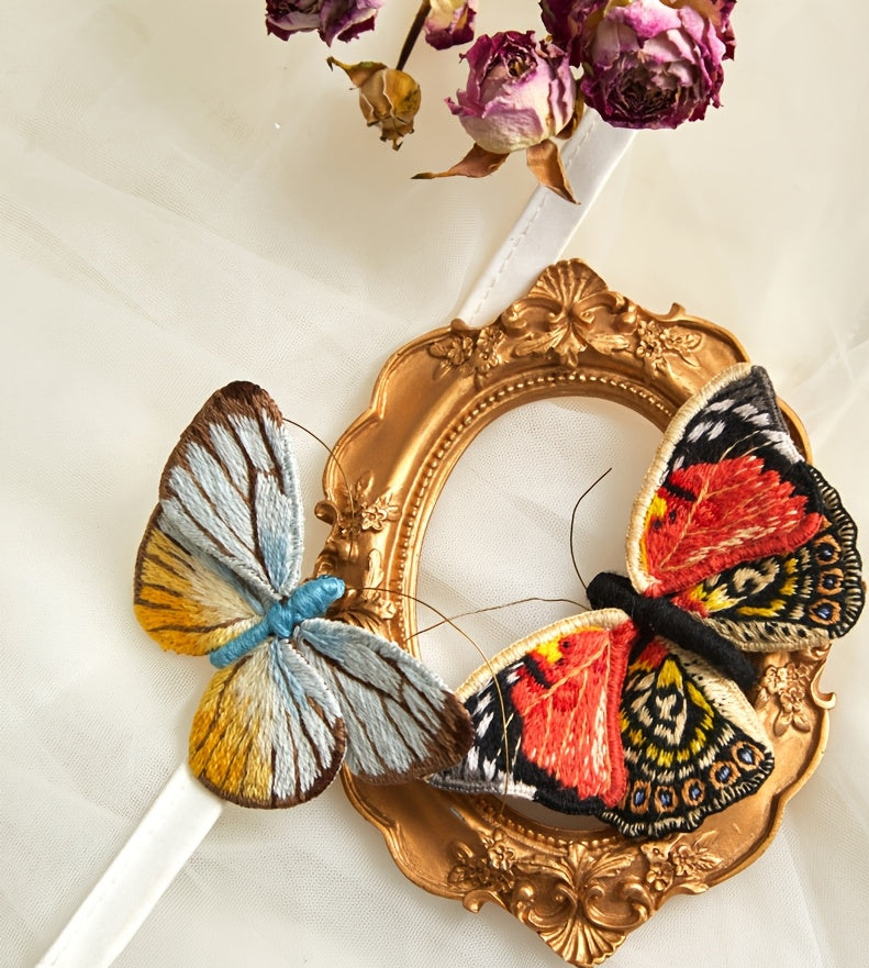4D DIY Embroidery Butterfly Kit | Mixed Color, Easy-to-Use, Handmade Craft Gift for Family and Friends - All Seasons Fabric Brooch Pin Set