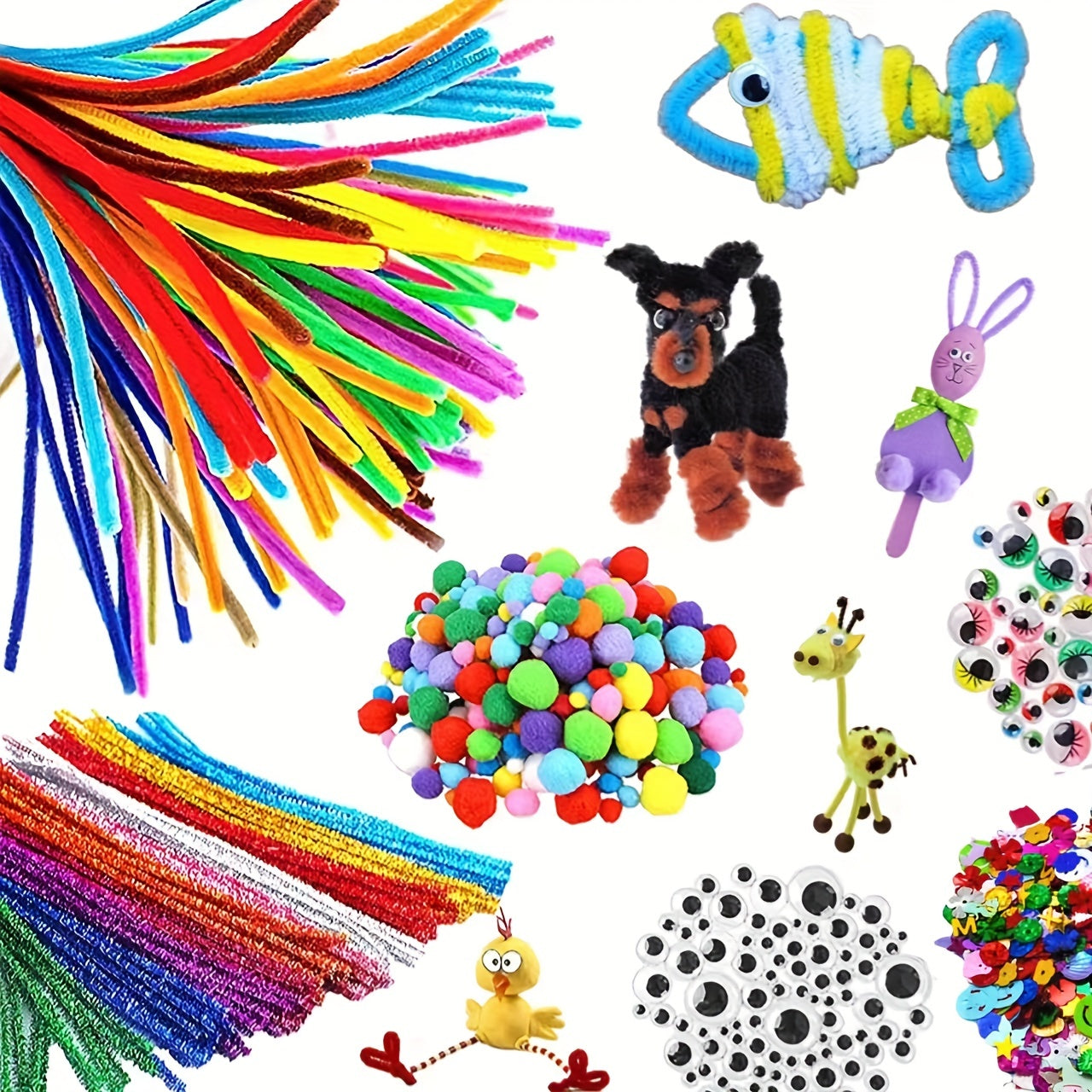 [Creative DIY Craft] Colorful Creative DIY Craft Kit | Educational Playset with Twisted Rope, Polyester Fiber | Perfect for Christmas and Birthday Gifts