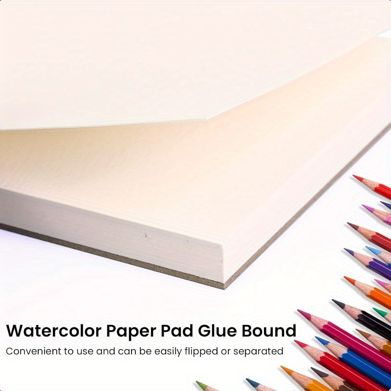 Watercolor Paper Pad 30 Sheets 5x7 100% Cotton Paper Glue Bound 140LB 300GSM Cold Pressed Water Color Paper for Watercolor Drawing Mixed Media Art Journaling 5x7 Inch