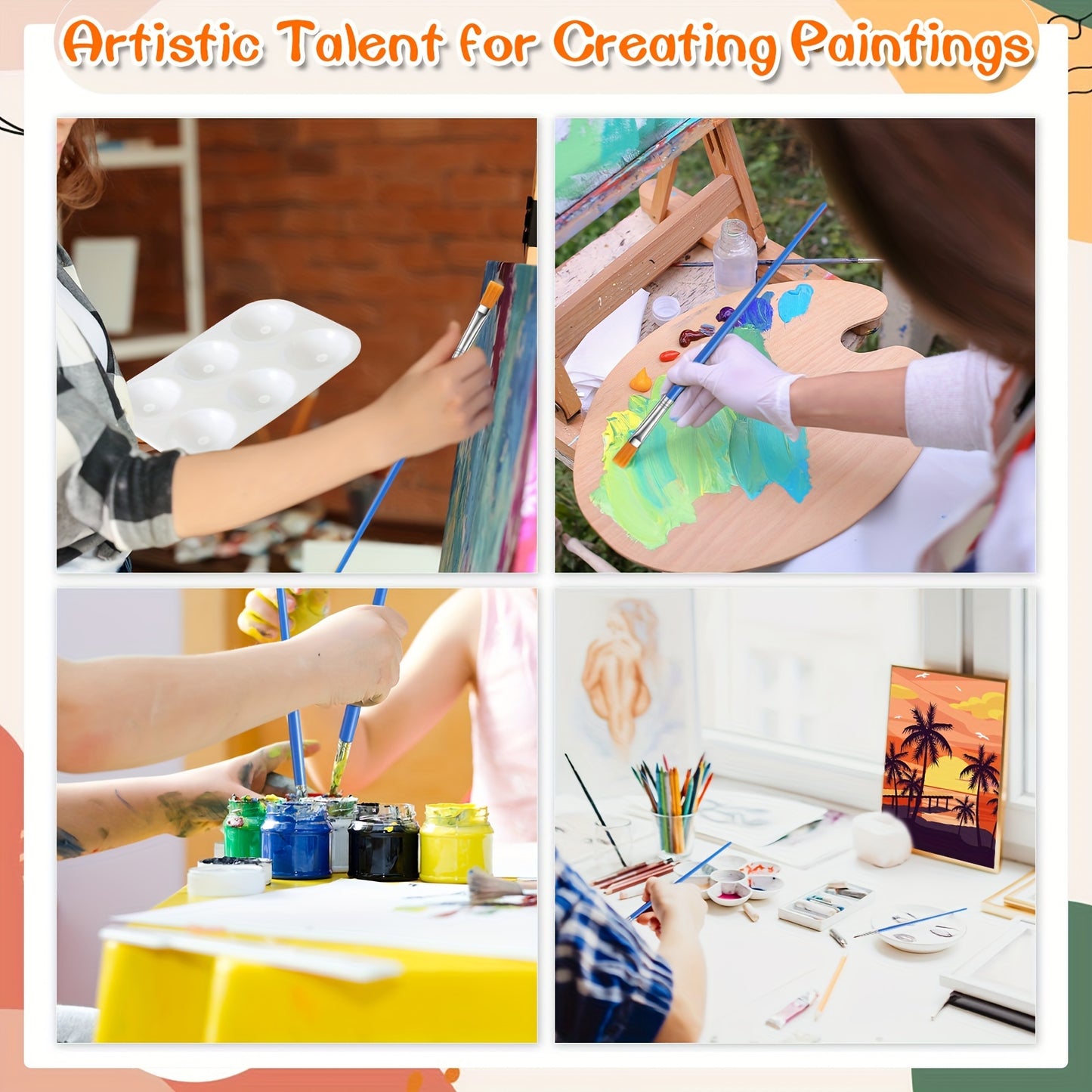 [Paint Kit] 12 Pack Pre Drawn Canvas Paint Kit | DIY Oil Painting For Landscape Paint Art Set | New Year Pre Printed Sip And Paint Party Favor Virtual Party Birthday