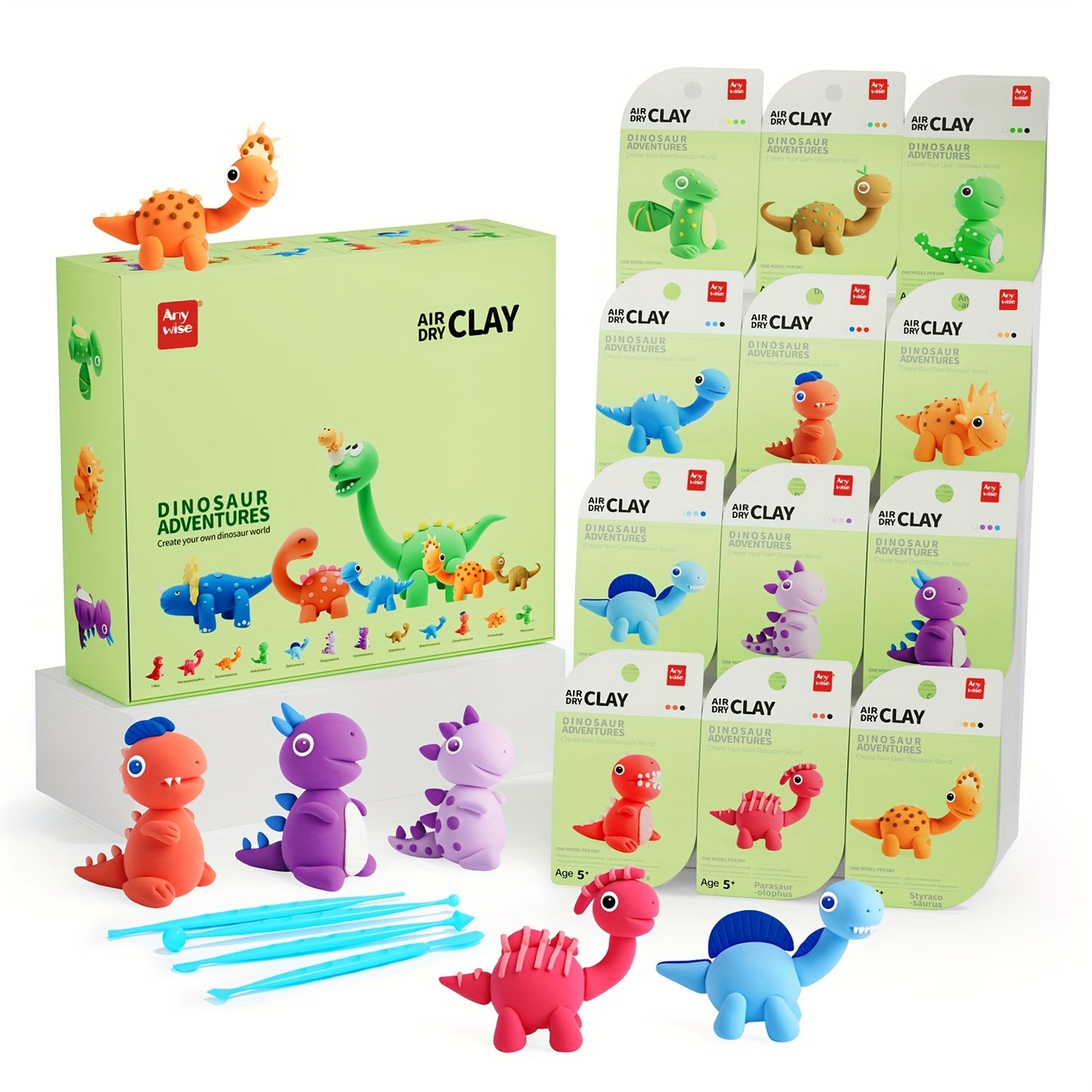 [Magic Air Dry Clay] 48 Colors Air Dry Clay Set, DIY Magic Clay | Super Light Modeling Clay, Individually Packaged 12 Boxes, Comes with Accessories, Tools and Tutorial, Easter Slime Fun for Kids