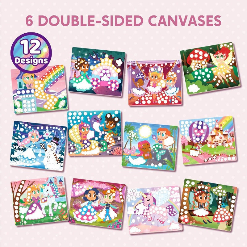 [No Mess | Sticker Art] No Mess Sticker Art | 1 Set Dot Art Activity For Kids | Crafts Supplies, Easter Birthday Gifts, Airplane Travel Toys For Boys & Girls Ages 3, 4, 5, 6, 7