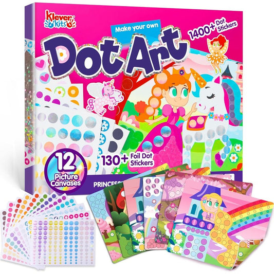 [No Mess | Sticker Art] No Mess Sticker Art | 1 Set Dot Art Activity For Kids | Crafts Supplies, Easter Birthday Gifts, Airplane Travel Toys For Boys & Girls Ages 3, 4, 5, 6, 7