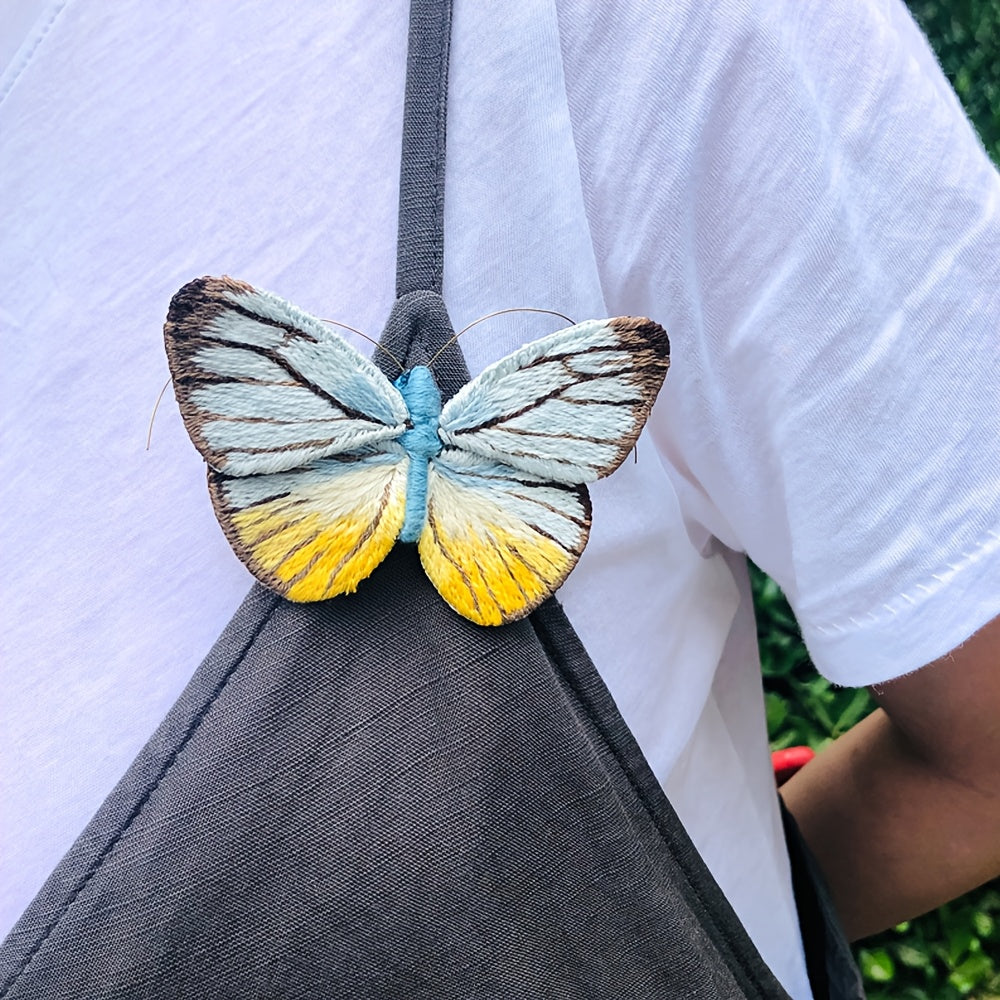 4D DIY Embroidery Butterfly Kit | Mixed Color, Easy-to-Use, Handmade Craft Gift for Family and Friends - All Seasons Fabric Brooch Pin Set