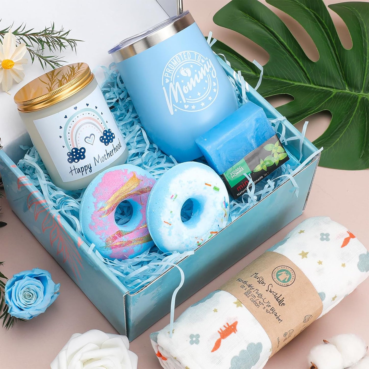 New Mom Gifts, New Mom Care Package, Pregnancy Gifts, Mom to Be Gift, Relaxing Spa Tumbler Gifts for New Moms First Time Moms