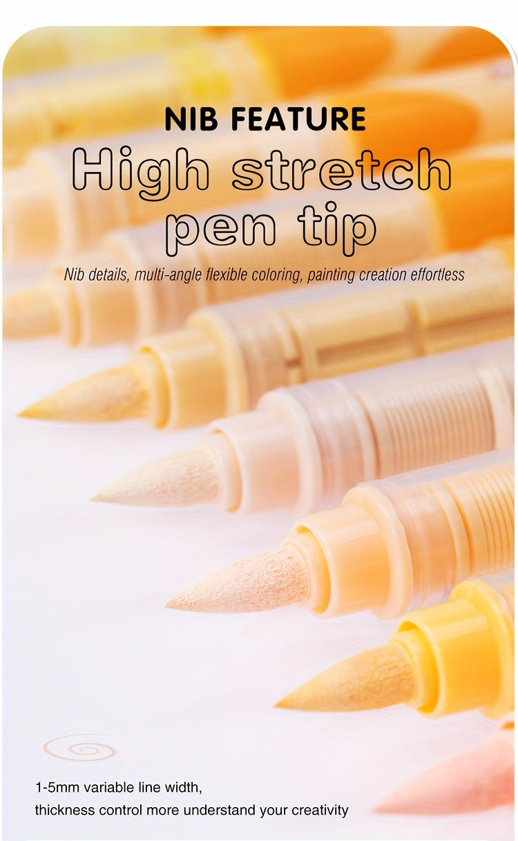 1 Set of 24 Vibrant Colors Soft-Tip Free Press Painting Doodle Overlay Pen - Waterproof, Non-Toxic, and Perfect for Stone, Glass, Ceramic, Easter Eggs, Metal, and Wood