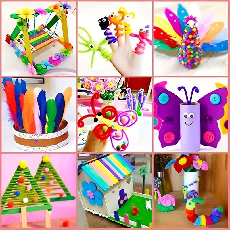 [Creative DIY Craft] Colorful Creative DIY Craft Kit | Educational Playset with Twisted Rope, Polyester Fiber | Perfect for Christmas and Birthday Gifts