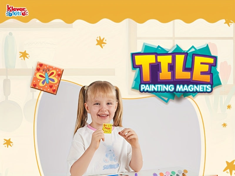 1 set 24 Magnetic Mini Tiles Art Kit, Creativity DIY Paint, Arts and Crafts, DIY Supplies for Party Favors, Family Activity, Birthday Present, Toys Gifts