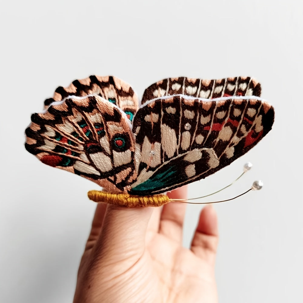 4D DIY Embroidery Butterfly Kit | Mixed Color, Easy-to-Use, Handmade Craft Gift for Family and Friends - All Seasons Fabric Brooch Pin Set