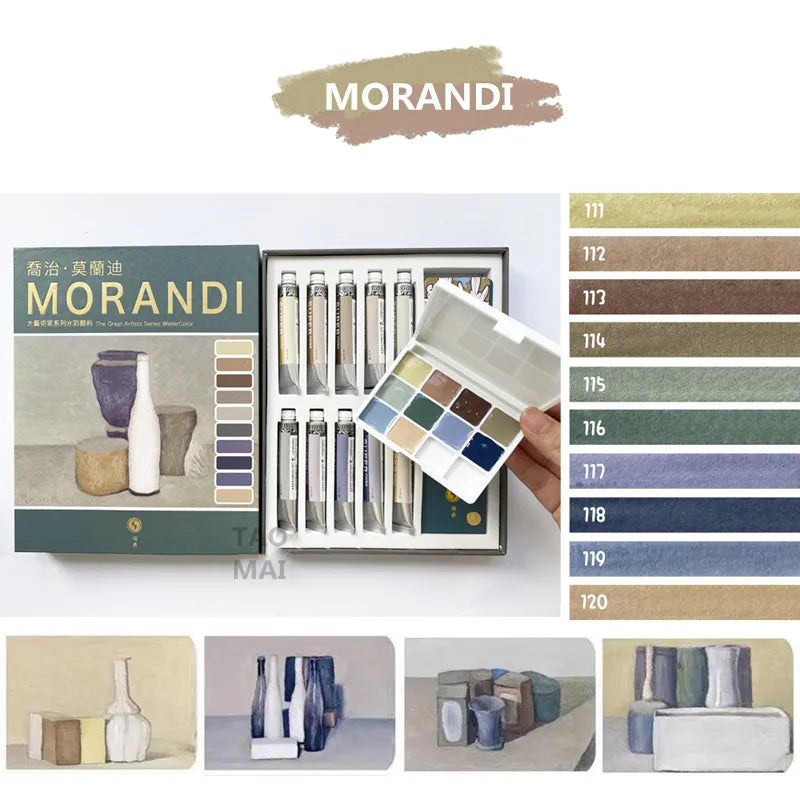 Super Vision Watercolor Paint 10 Color 1ML Artist Morandi Macaron Candy Color Advanced Gray Beginner Painting Art Supplies