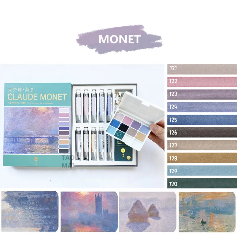 Super Vision Watercolor Paint 10 Color 1ML Artist Morandi Macaron Candy Color Advanced Gray Beginner Painting Art Supplies