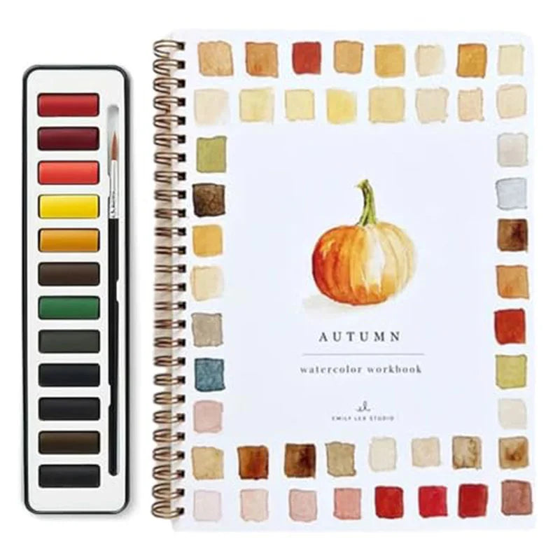 12 Colors Watercolor Paint Set With Paint Brush Art Crafts Painting Supplies Beginner-friendly Watercolor Workbooks Kids Adults
