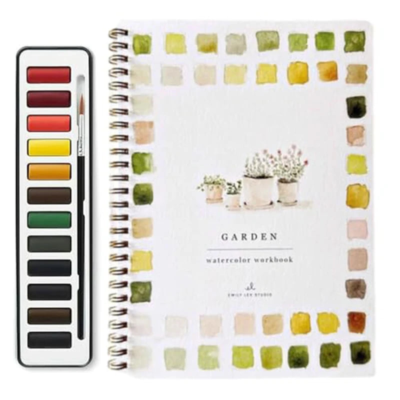 12 Colors Watercolor Paint Set With Paint Brush Art Crafts Painting Supplies Beginner-friendly Watercolor Workbooks Kids Adults