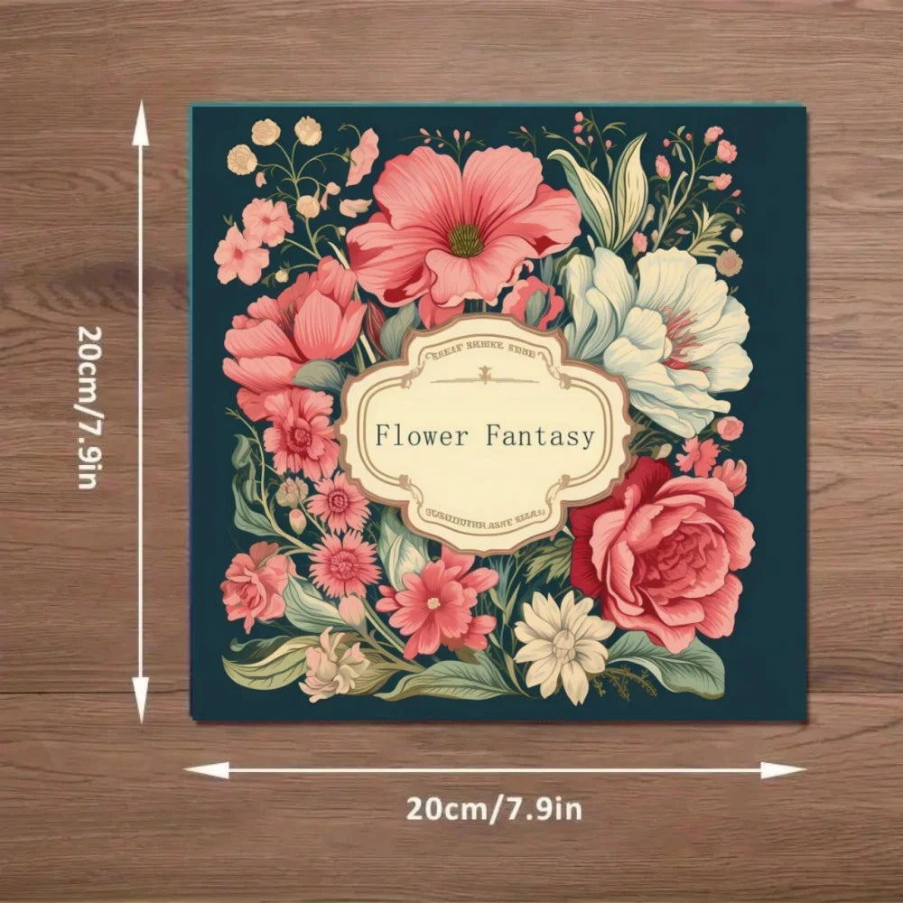 Flower Fantasy Art Coloring Book 22 Page Gift For Birthday Party Relieve Stress Kill Time Graffiti Painting Drawing Art Book
