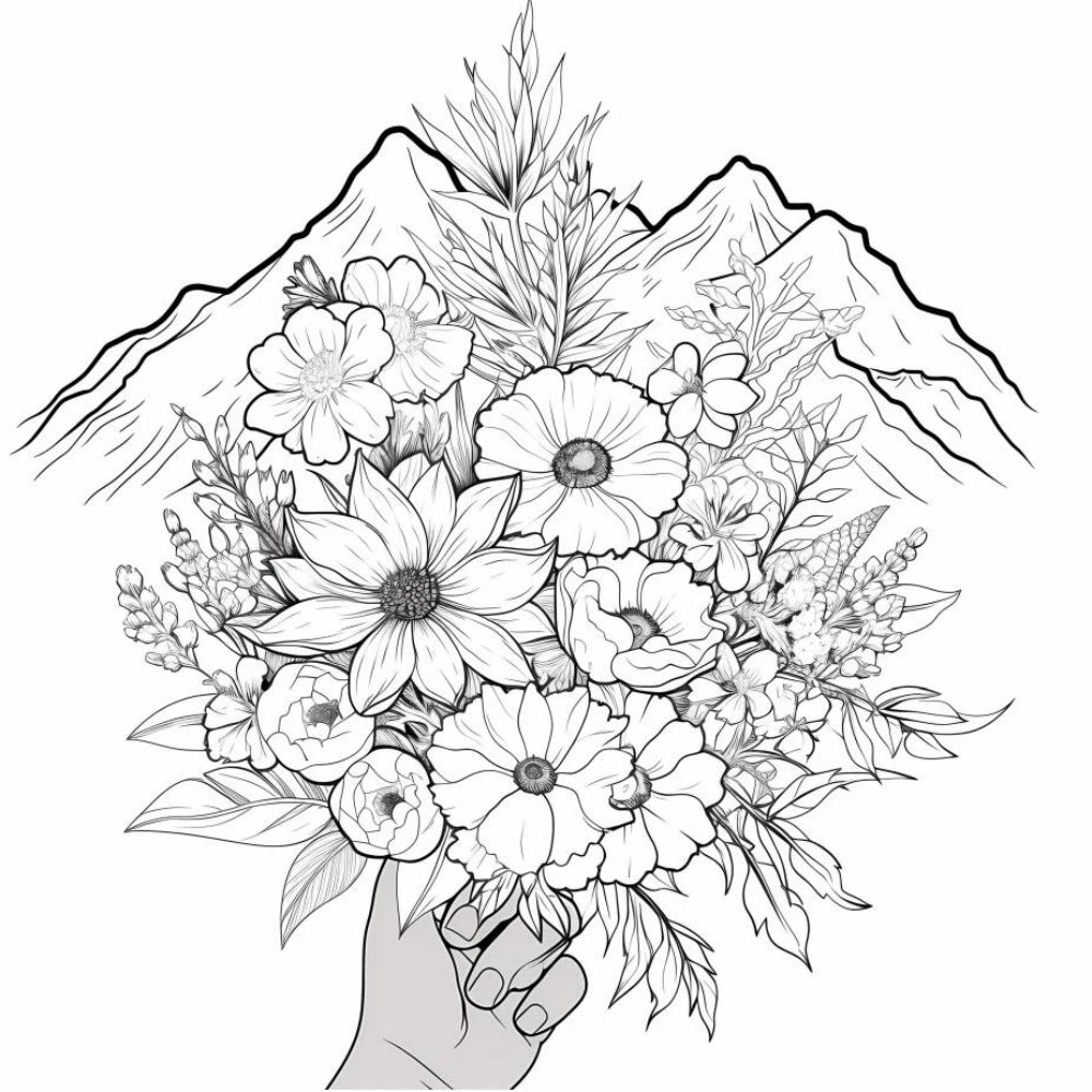 Flower Fantasy Art Coloring Book 22 Page Gift For Birthday Party Relieve Stress Kill Time Graffiti Painting Drawing Art Book