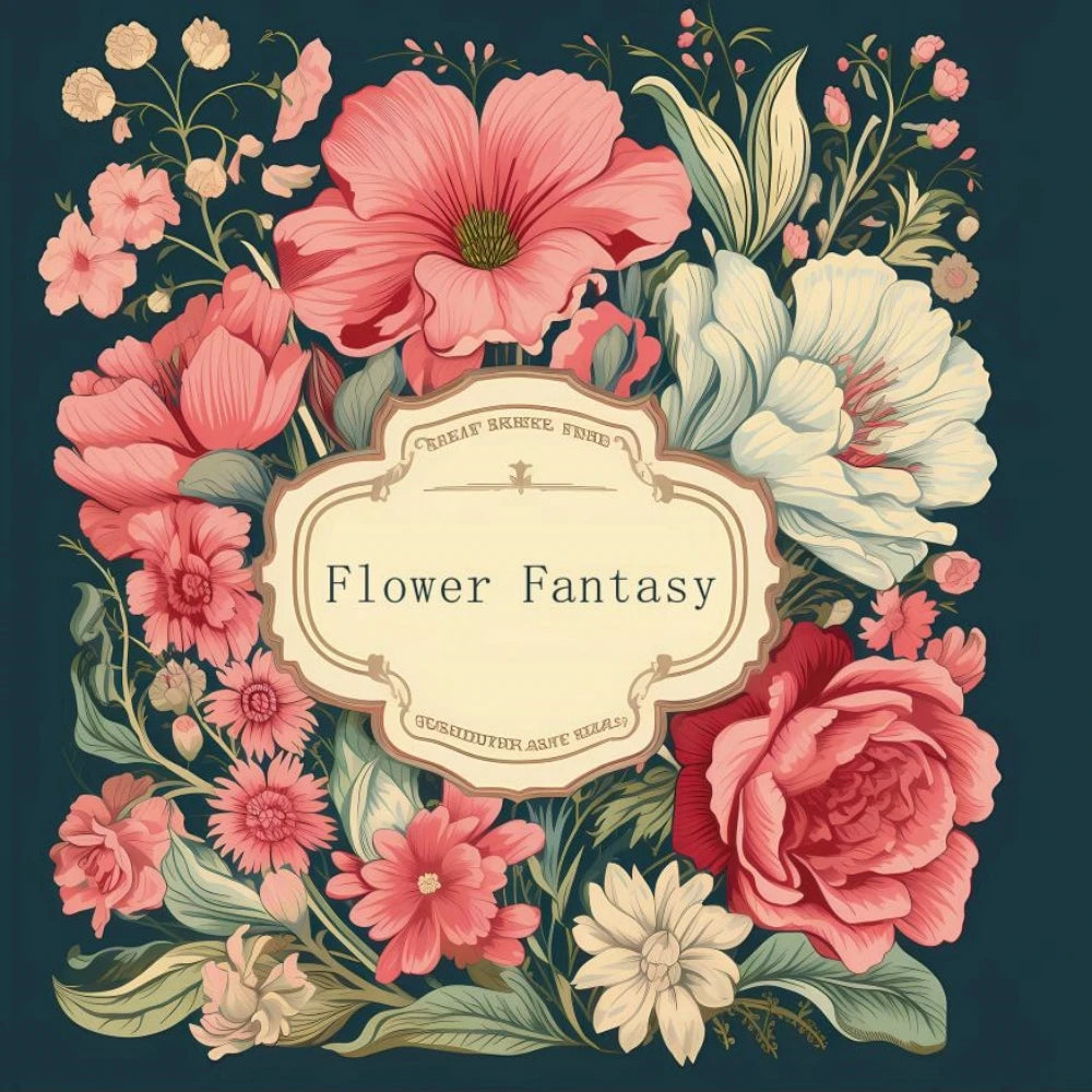 Flower Fantasy Art Coloring Book 22 Page Gift For Birthday Party Relieve Stress Kill Time Graffiti Painting Drawing Art Book