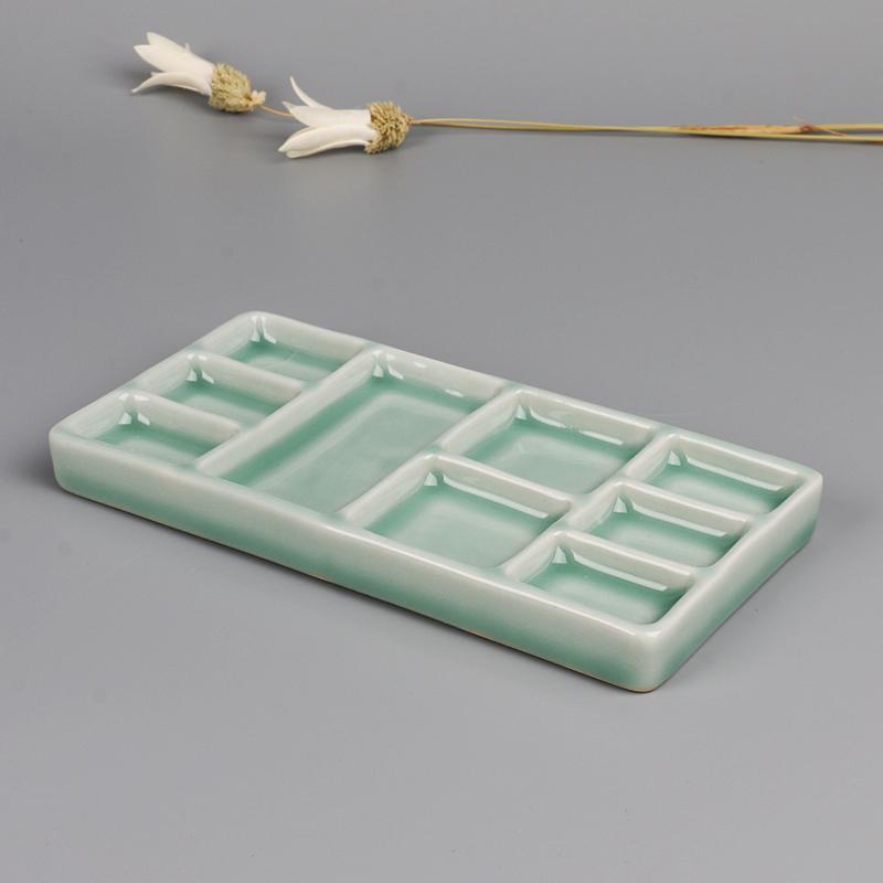 Ceramic Square Palette Multi-grid Watercolor Oil Paint Tray Adult Beginner Portable Art Supplies Jingdezhen Firing