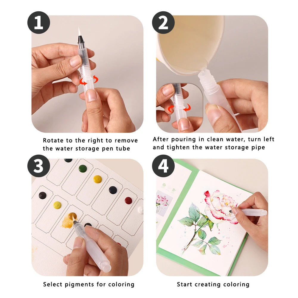 6 creative watercolor painting sets, including watercolor paper, dipping pen, art painting and coloring pigments