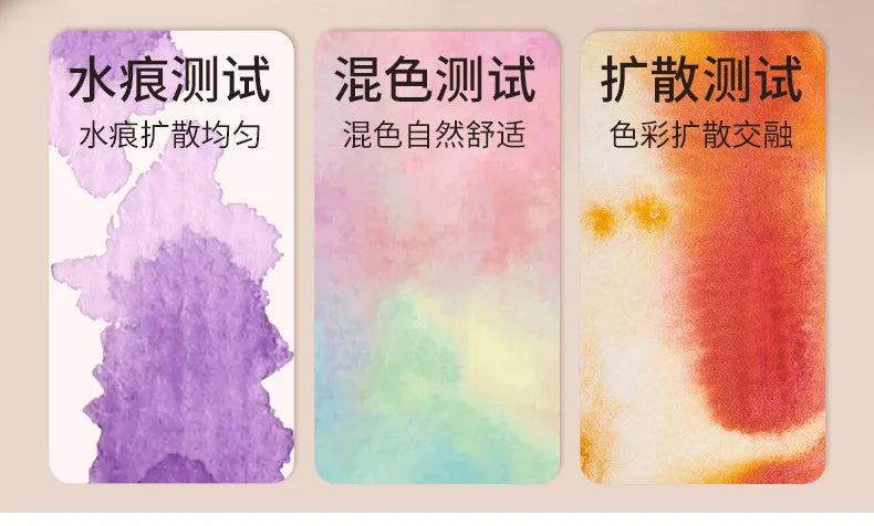 Bview Art Travel Watercolor Painting Set with Tri-Fold Book, Built-in 12 Colors & Stress Relief Note Paper for DIY Art Therapy