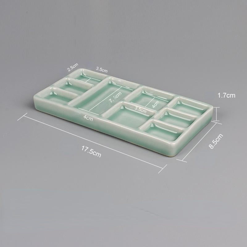 Ceramic Square Palette Multi-grid Watercolor Oil Paint Tray Adult Beginner Portable Art Supplies Jingdezhen Firing