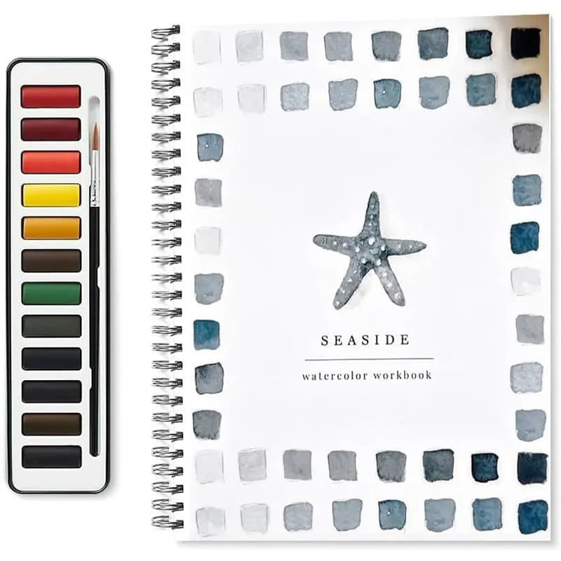 12 Colors Watercolor Paint Set With Paint Brush Art Crafts Painting Supplies Beginner-friendly Watercolor Workbooks Kids Adults