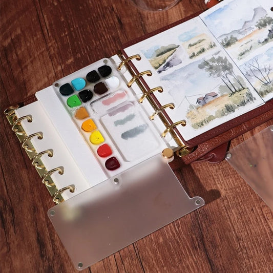 Portable Watercolor Palette Empty Acrylic Loose-leaf Paint Box with Cover Artist Accessories Travel Painting Art Supplies