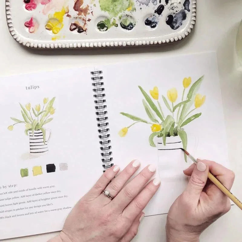 12 Colors Watercolor Paint Set With Paint Brush Art Crafts Painting Supplies Beginner-friendly Watercolor Workbooks Kids Adults