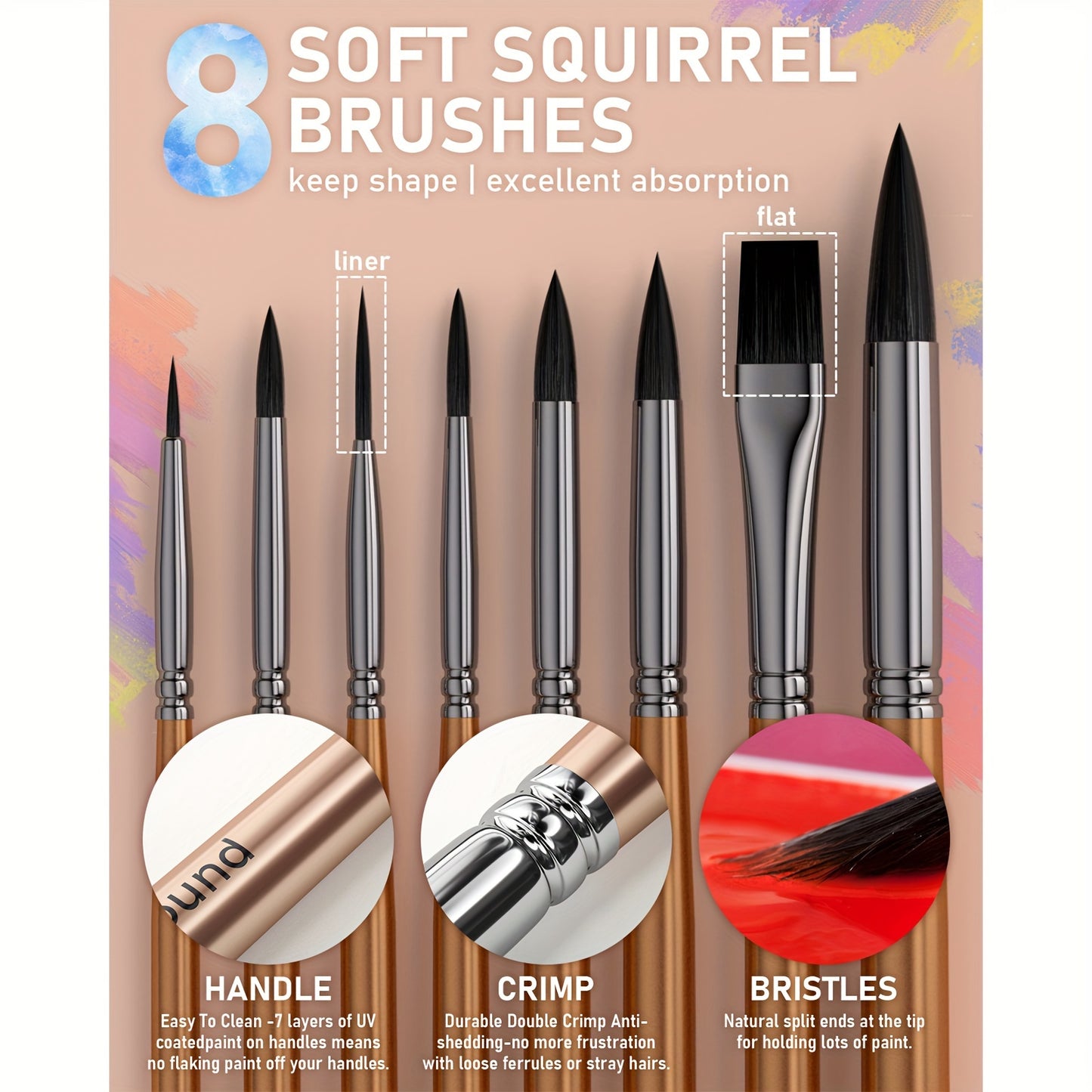 Nicpro 100 Colors Watercolor Paint Set Include Metallic Macaron & Fluorescent, 8 Synthetic Squirrel Painting Brushes, 25 Water Color Paper, Palette, Art Supplies Kit