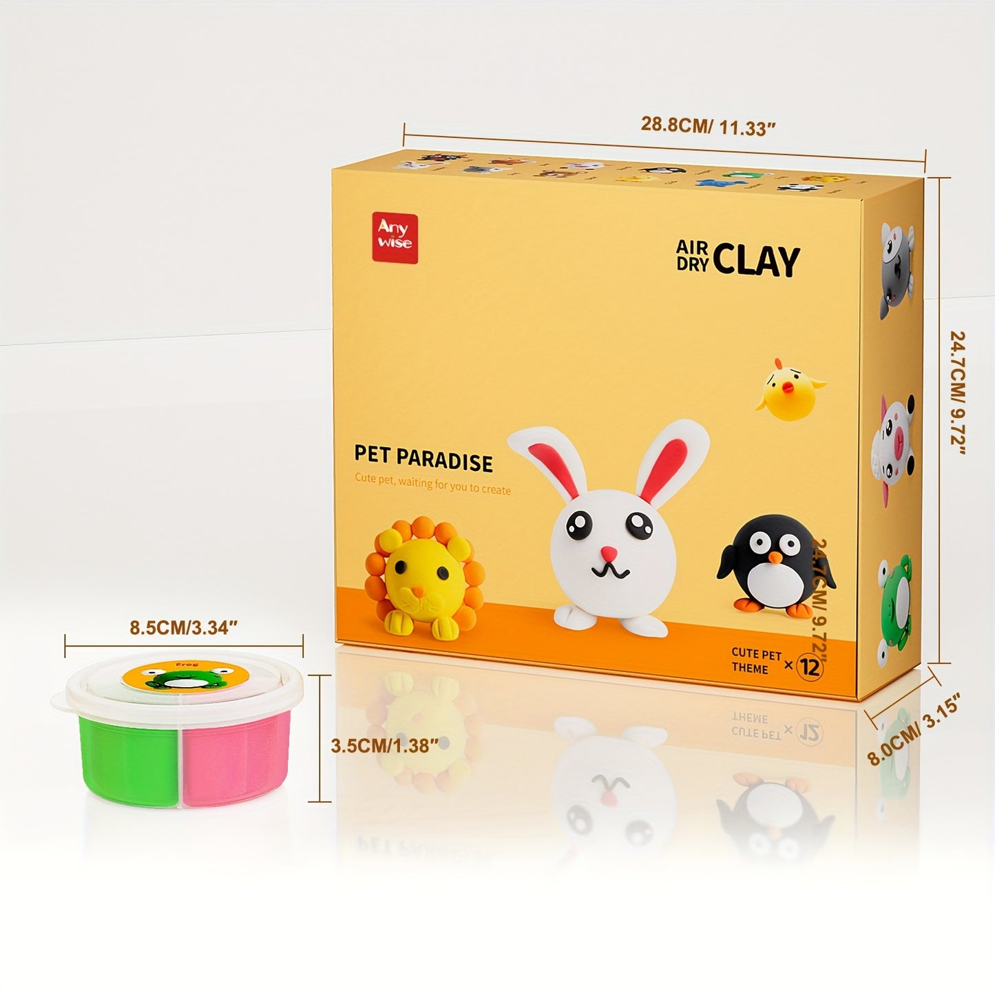 Air Dry Clay Kit, Air Dry Clay for Kids 12 Boxes, DIY Magic Clay Set, Ultra Light Modeling Clay, Air Drying Clay Process Easy to Use Accessories, Easter Mudding Children's Toys