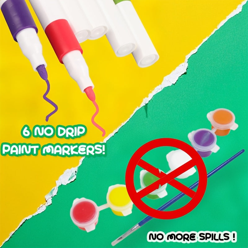 [Just Launched!] DIY Smiley Rock Painting Kit With 6 - Color Veggie Face Art Palette, A Must - Have Creative Gift For Kids