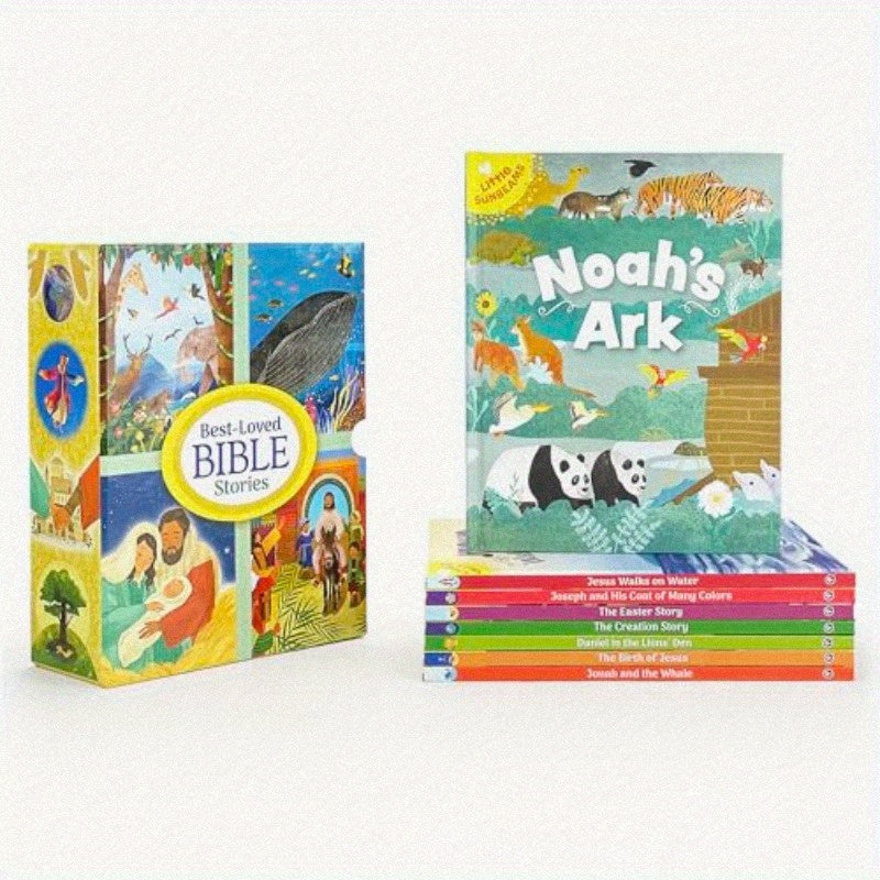BestLoved Bible Stories 8Book Library Boxed Gift Set for: Including stories of Noah's Ark The Birth of Jesus The Creation Story Daniel... Lion's Den Jonah and More Little Sunbeams