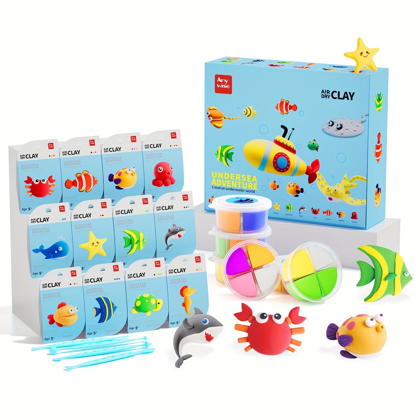 [Magic Air Dry Clay] 48 Colors Air Dry Clay Set, DIY Magic Clay | Super Light Modeling Clay, Individually Packaged 12 Boxes, Comes with Accessories, Tools and Tutorial, Easter Slime Fun for Kids
