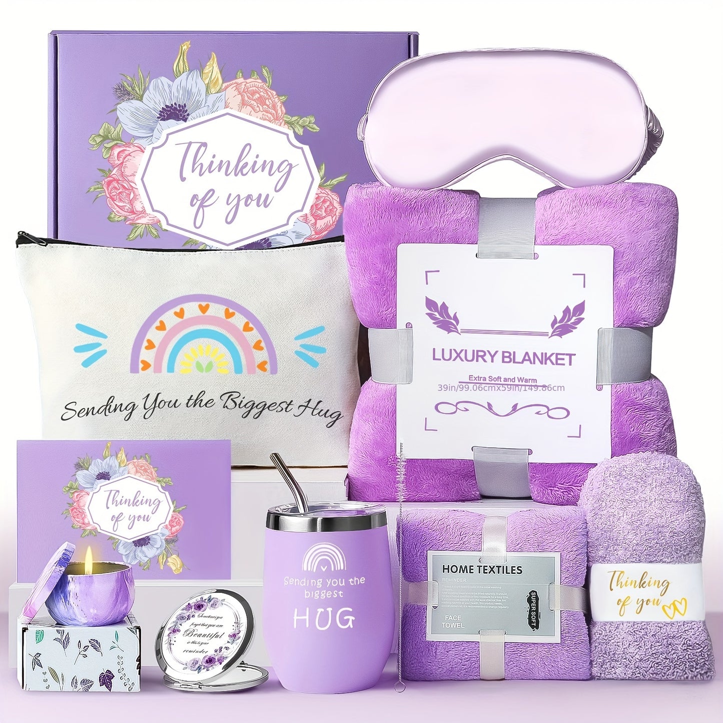Mothers Day Gifts For Mom, Best Friend Birthday Gifts For Women Friendship, Get Well Soon Gift Basket, Spa Self Care Package Kit, Feel Better Gift Set, Anniversary Retirement Thinking Of You Gift Box For Mom Sister Wife