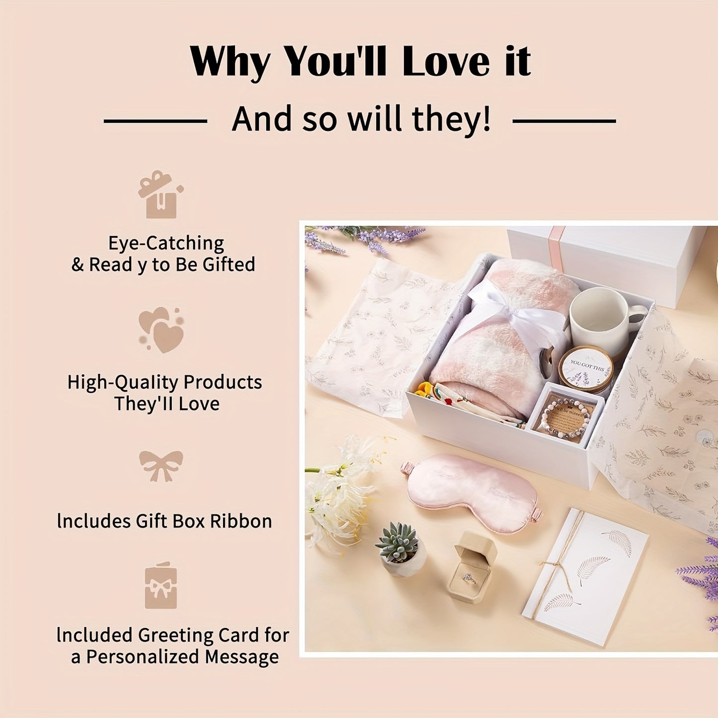 YINUO LIGHT Get Well Soon Gift Set - Self-Care & Sympathy Care Package For Women After Surgery - Thoughtful Gift Box For Women - Show You Care With Sympathy Gift Baskets For Women - Perfect Gift for Women Recovering from Illn