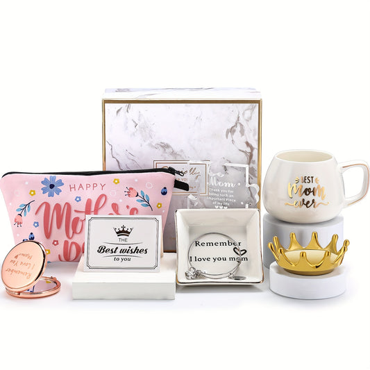 8pcs Valentines Gifts for Mom From Daughter Son Mothers Day Gift Ideas Mothers Day Gifts for Wife Mom Birthday Gifts Set Pink Best Mom Ever Gifts Idea for New Mom Wife