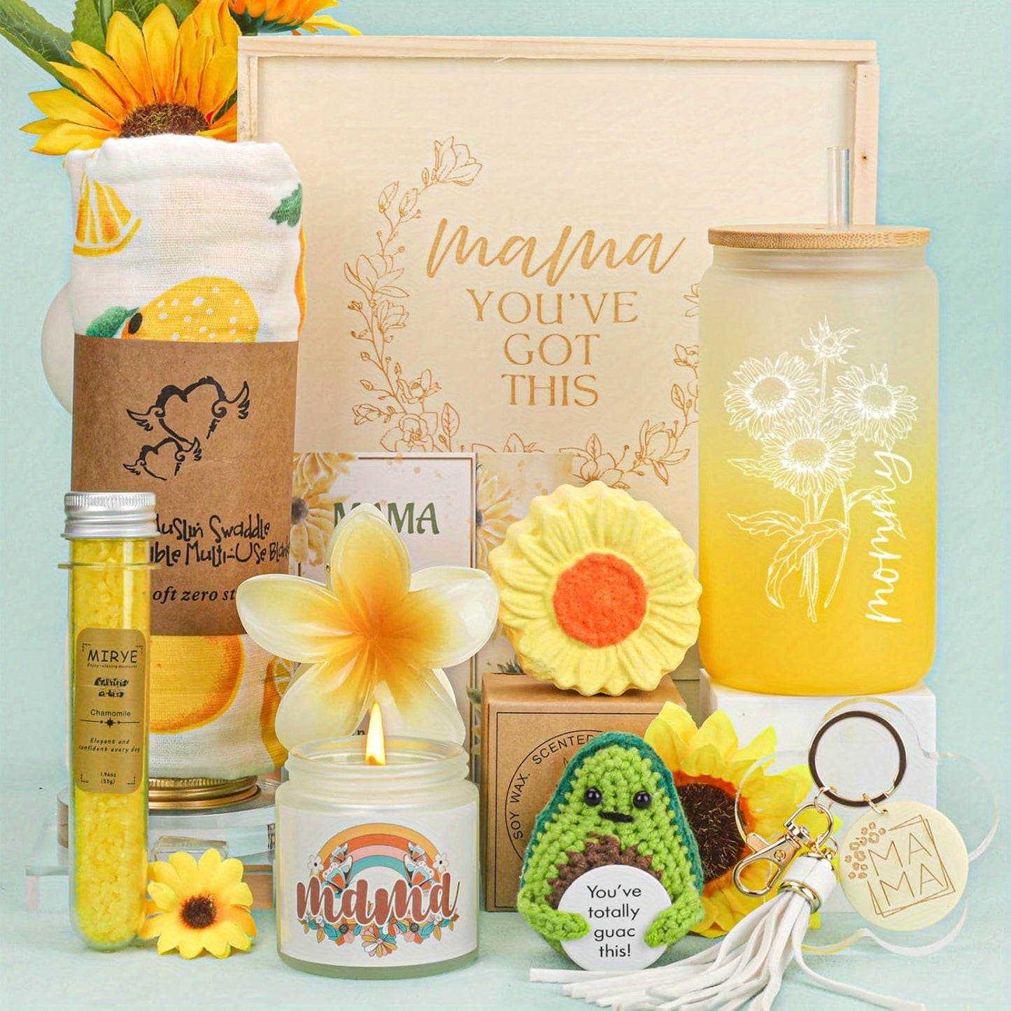 New Mom Gifts, Pregnancy Gifts, New Mummy Care Package, Mom to Be Inspire Gift, Self-Care Spa Gift Set 12oz Glass Cup for New Mama