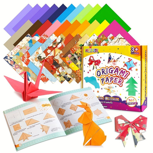pigipigi Craft Origami Paper for Kids - 360 Sheets Colorful Folding Paper 60 Japanese Patterns 6 Inch Easy Origami Book Beginner Art Project Kit for 4 5 6 Years Old Girl Boy Birthday Gift
