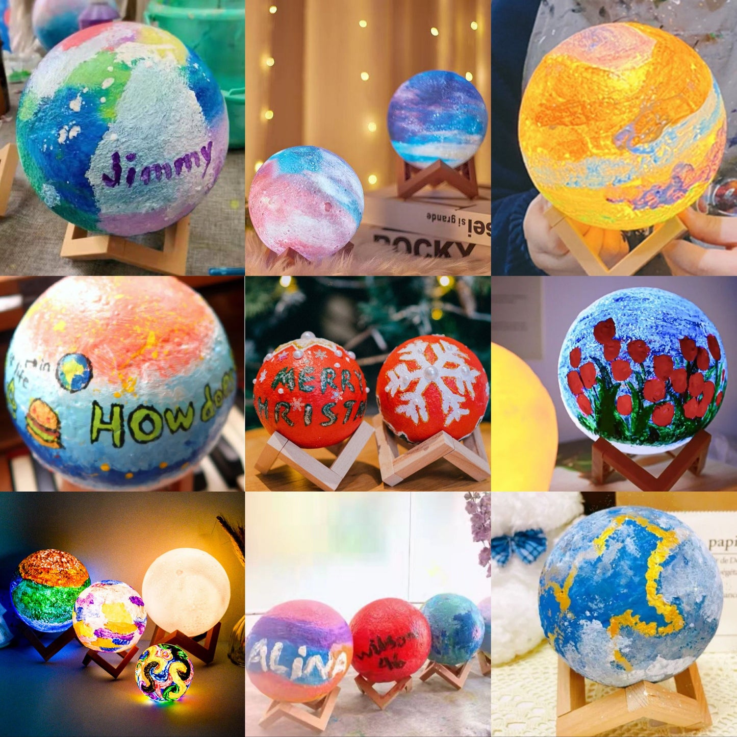 Paint Your Own Moon Lamp Kit, DIY 3D Planet Lamp Drawing & Painting Kit, Arts & Crafts Kit School Supplies for Boys Girls, Back to School Activities Kits for Youngsters Ages 6-12+, Valentines Easter Gifts