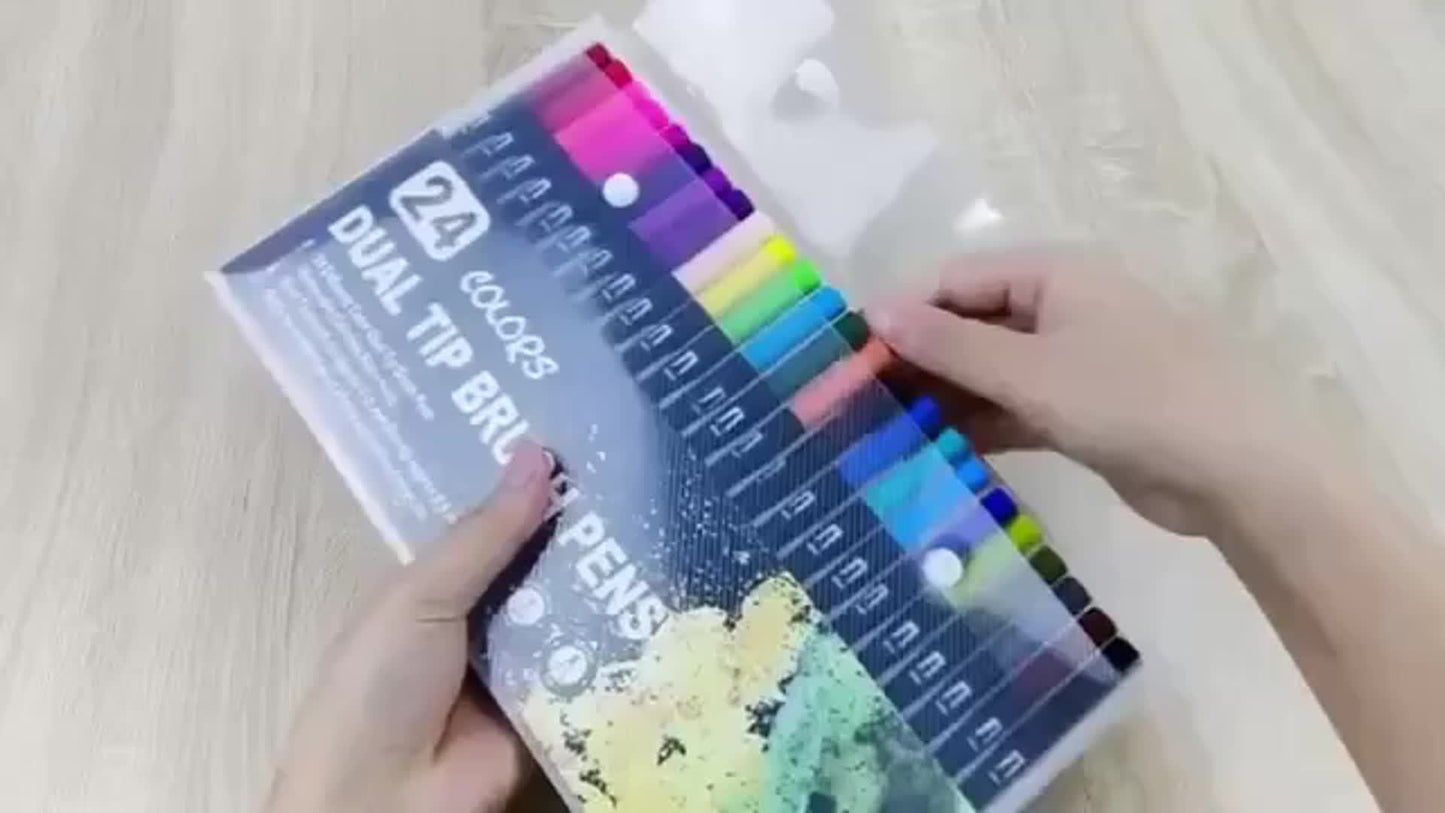 100/72/48/24colors Watercolor Pen Set–lending, Quick-Drying, And Easy Application. Ideal For Watercolor Painting, Sketching, And Crafting Projects.