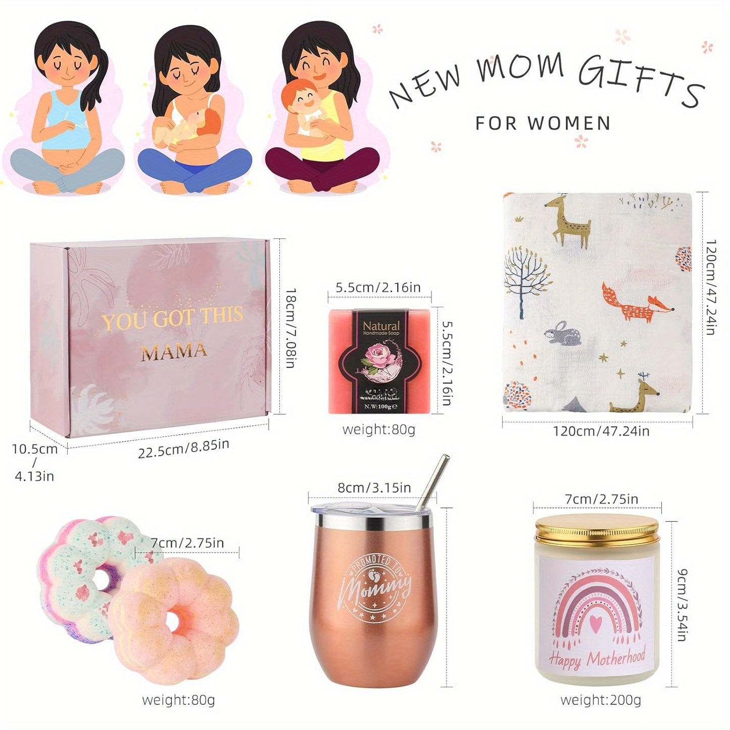 New Mom Gifts, Pregnancy Gift, Mom to Be Gift, New Moms Relaxing Self Care SPA Gifts Package
