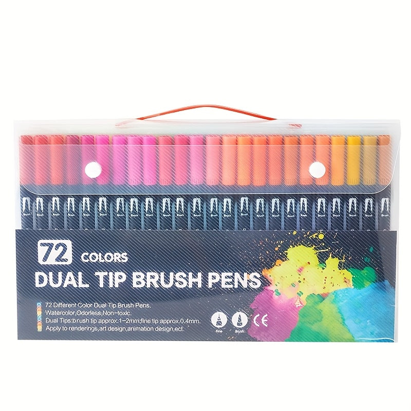 100/72/48/24colors Watercolor Pen Set–lending, Quick-Drying, And Easy Application. Ideal For Watercolor Painting, Sketching, And Crafting Projects.